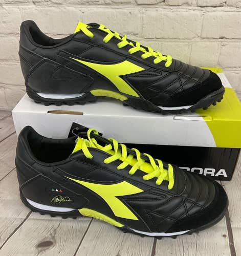 Diadora C0004 M.Winner RB LT TF Unisex Soccer Shoes Black Yellow US Size 9 M