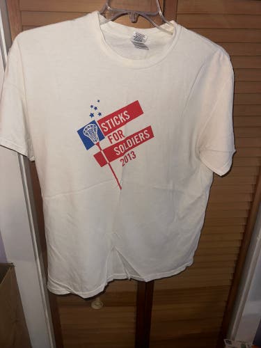 White Used Adult Sticks For Soldiers T Shirt
