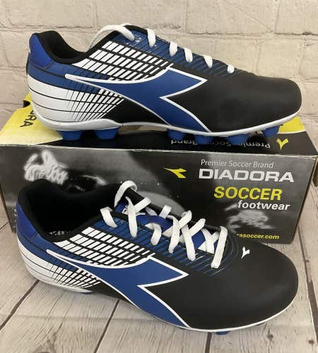 Diadora 716616 814 Ladro MD JR Men's Soccer Cleats Black Blue White US Size 5.5