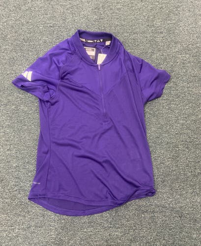 Purple New Small Women's Adidas Short Sleeve 1/4 Zip Training Shirt