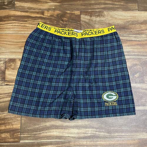Vintage Green Bay Packers Bottom Drawers Boxers Lounge Shorts Pjs Cotton Mens XL