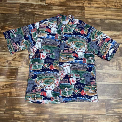 Reyn Spooner Boston Red Sox Hawaiian Shirt Men's Size XL Rayon Button Front
