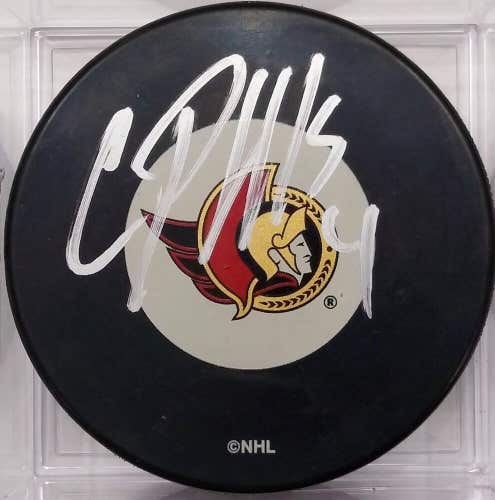 CHRIS PHILLIPS Autographed Ottawa Senators NHL Hockey Puck Signed