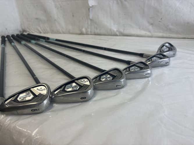 Used Callaway Rogue Cf18 5i-pw Regular Flex Graphite Shaft Golf Iron Set Irons