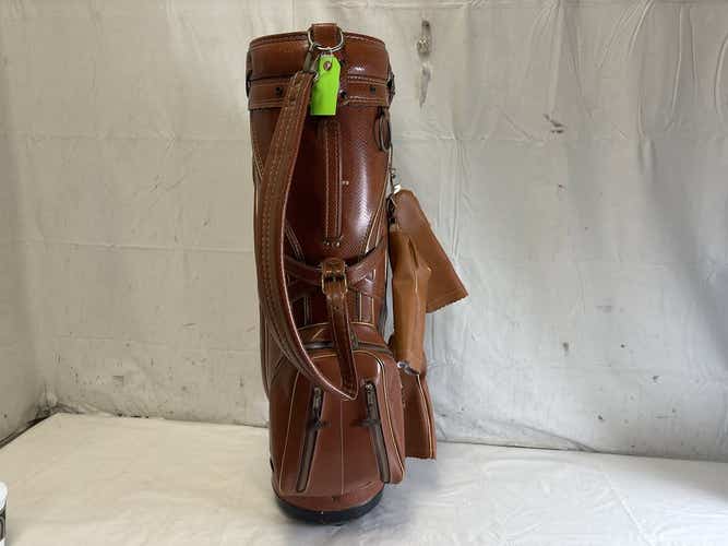 Used Palmer Pro Group Inc Vintage 6-way Golf Cart Bag W Rain Hood And Wood Headcovers