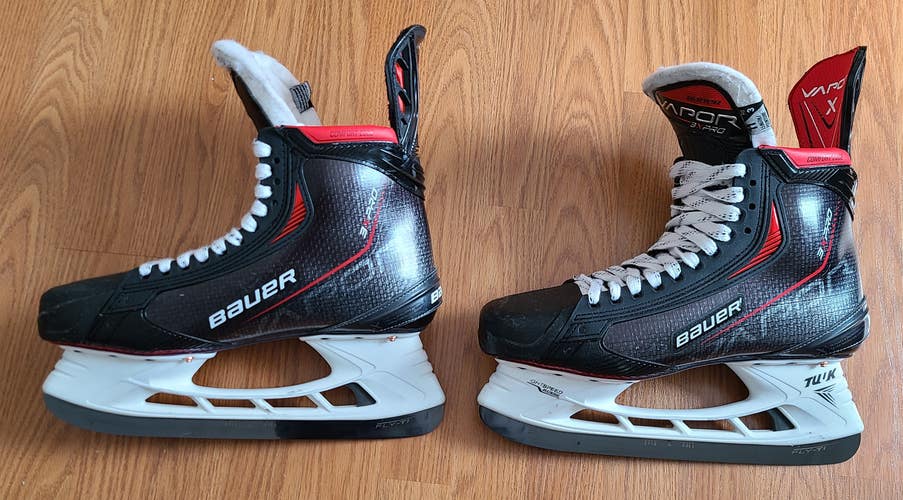 Used Senior Bauer Vapor 3X Pro Hockey Skates 11, new blades