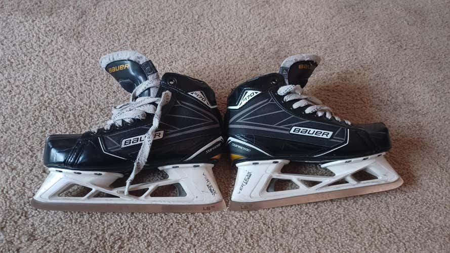 Used Intermediate Bauer Supreme S170 Hockey Goalie Skates Regular Width Size 4