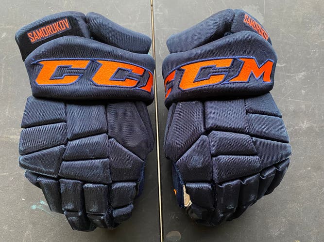 CCM SUPER TACKS HGST Pro Stock Hockey Gloves 14" OILERS 4689