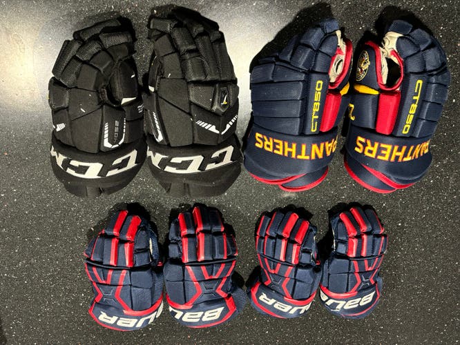 Used  Bauer, Fischer & CCM  Hockey Gloves