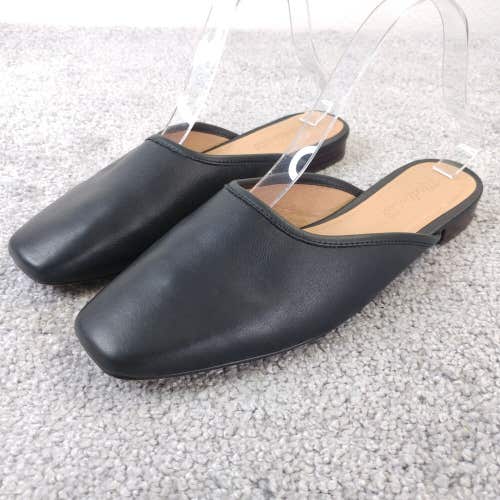 Madewell Adelia Mule Womens 8 Flats Black Leather NH219 Slip On Shoes