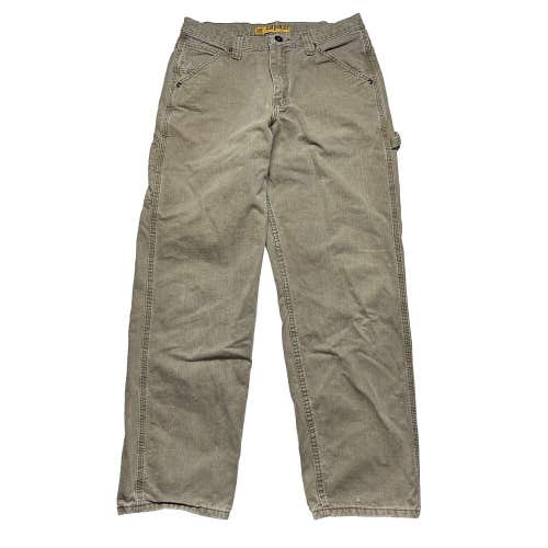 Vintage Lee Dungarees Carpenter Jeans Pants Beige Brown Cargo Men's 33x32