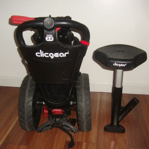 CLICGEAR Model 3.0 Golf Pushcart Bag Cart 3 Wheel Golf Push Cart with Seat