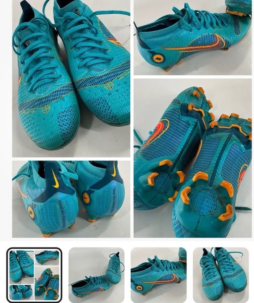 Blue Used Size 7.0 (Women's 8.0) Unisex Nike Vapor Molded Cleats Cleats