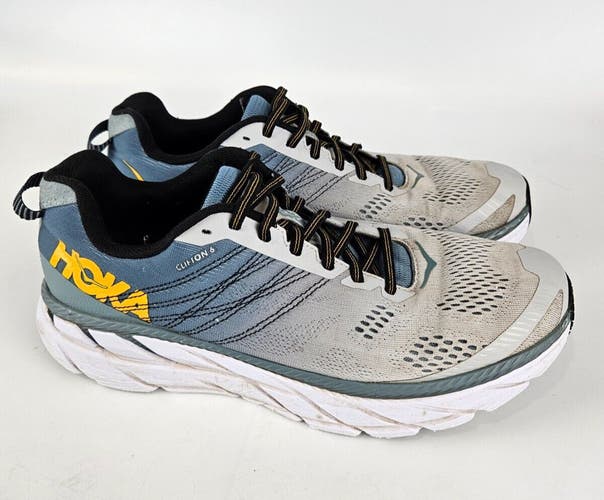 Hoka One One Clifton 6 Running Shoes Men's Size 10.5 Lead/Lunar Rock 1102872