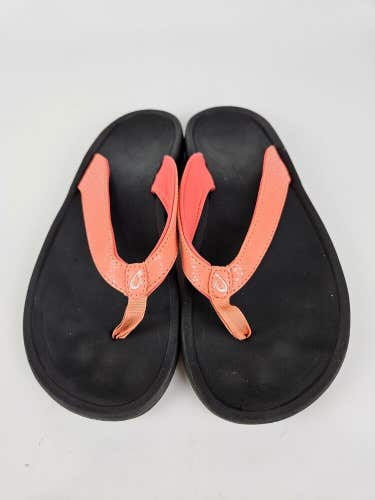 OluKai Kulapa Kai Coral Orange Flip Flops Beach Sandals Women Size: 7