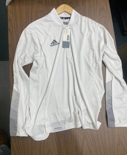 White w/Gray Accents New Women's Small Adidas 1/4 Zip Jacket