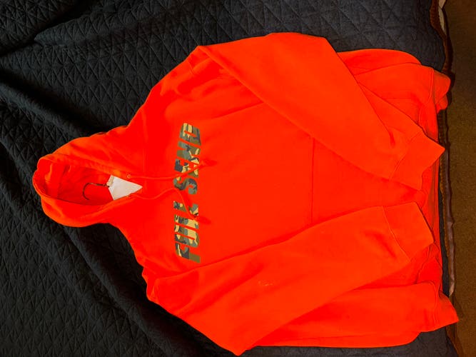 Full send orange camo hoodie