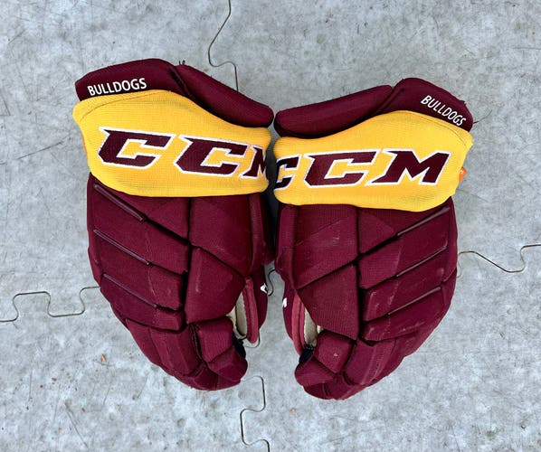 CCM Pro Stock Bulldogs Maroon Hockey Gloves