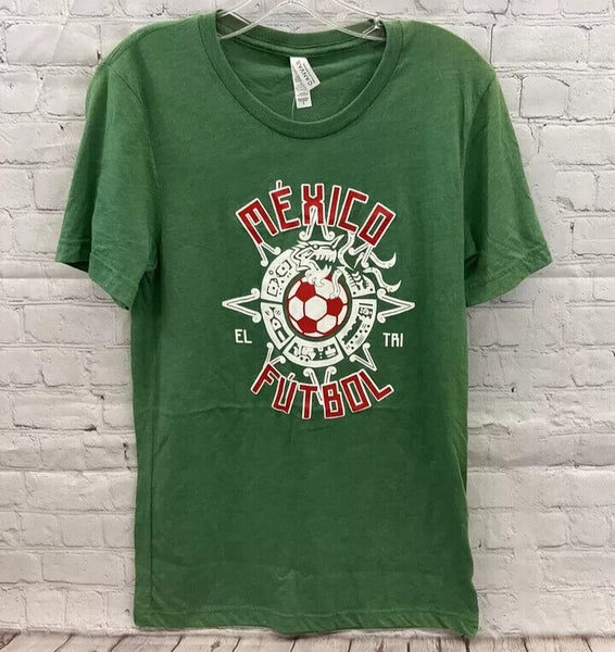 Canvas Mens Mexico Futbol Size Medium Green Cotton Polyester Rayon Tee Shirt NWT