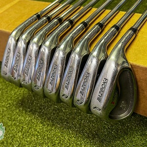 Used RH Tour Edge Bazooka JMAX Irons 3-PW Stiff Flex Steel Golf Club Set