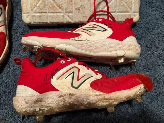 Isaac Coffey Portland Sea Dogs Red Sox Signed Game Used Worn New Balance Cleats