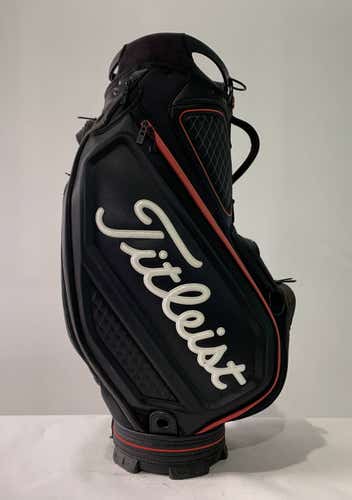 Titleist Staff Bag Black White Red 5-Way Divide No Strap Golf Bag 8.5" x 10"