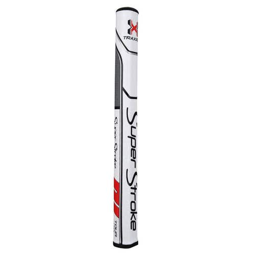 SuperStroke Traxion Tour 1.0 Putter Grip (White/Grey/Red, 1.00", 71g) Golf NEW