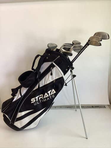 Strata Ultimate Complete Men’s Golf Set Woods, Hybrids, Irons, Putter, Stand Bag