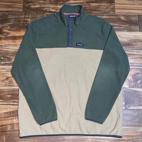 Patagonia Snap-T Green Fleece Pullover Sweater Jacket Gray XL