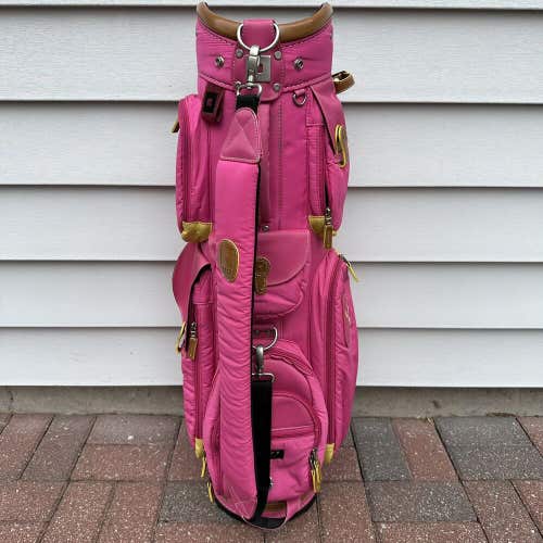 OnOff Golf Matters Golf Bag Pink Yellow 5 Way Dividers With Raincover