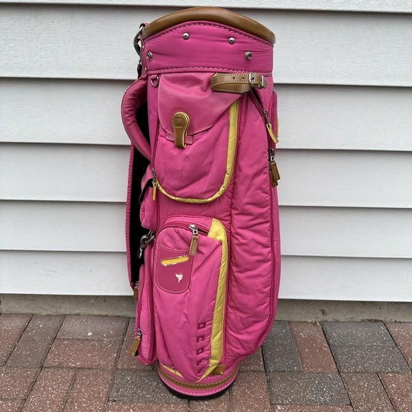 OnOff Golf Matters Golf Bag Pink Yellow 5 Way Dividers With Raincover