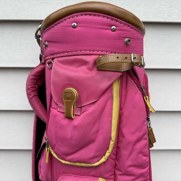 OnOff Golf Matters Golf Bag Pink Yellow 5 Way Dividers With Raincover