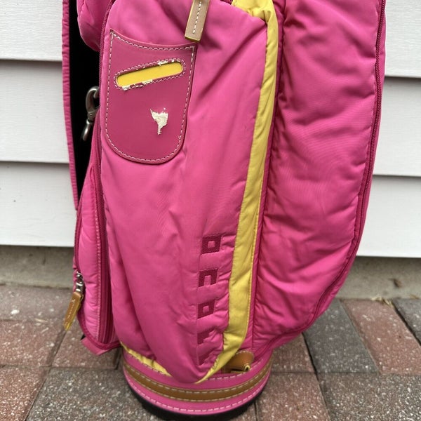 OnOff Golf Matters Golf Bag Pink Yellow 5 Way Dividers With Raincover