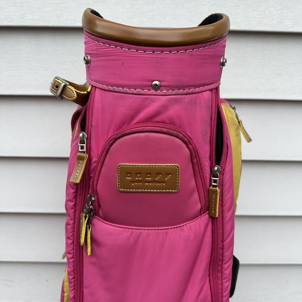 OnOff Golf Matters Golf Bag Pink Yellow 5 Way Dividers With Raincover