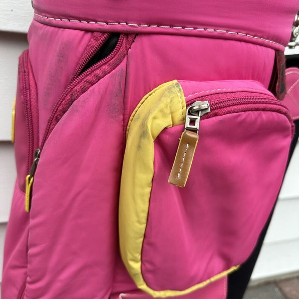 OnOff Golf Matters Golf Bag Pink Yellow 5 Way Dividers With Raincover