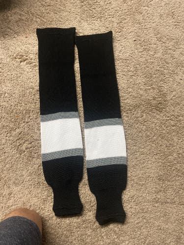 Black White And Grey Adult 30”-32” New Hockey Socks
