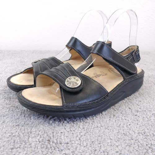 Finn Comfort Sandals Sausalito Womens 38 Shoes Open Toe Slingback Black Leather