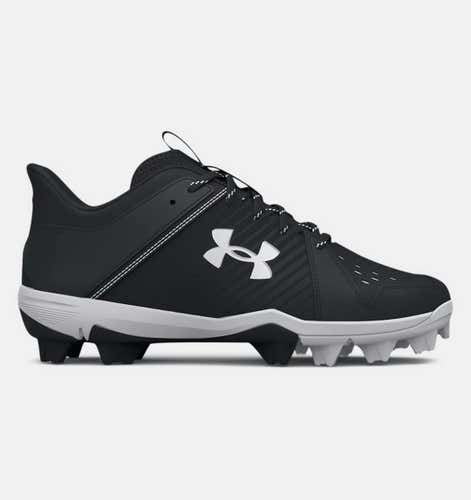 New Under Armour Leadoff Low Rm Youth Baseball Cleat Black White Size Y10