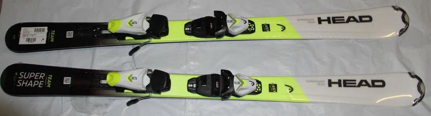 NEW HEAD Supershape Skis 147cm Junior + SLR 7.5 AC size adjustable Bindings wh/y