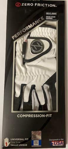 Zero Friction Magnetic Ball Marker Golf Glove (White, Right, One Size) NEW