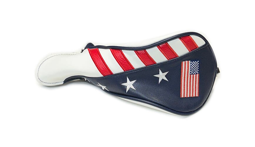 Red/White/Blue Leather USA American Flag Fairway Wood Headcover
