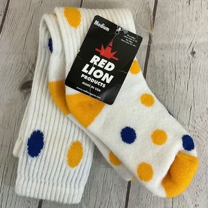 Red Lion Adult Youth Unisex Spots 0845 Royal Yellow Knee High Athletic Socks NWT