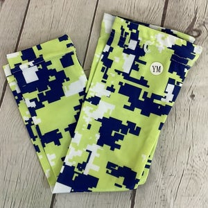 Youth Unisex Lime Blue Digital Camo M Arm Leg Athletic Compression Sleeve New