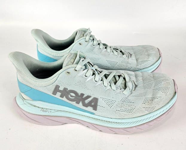 Hoka One One Mach 4 Women's Size: 9 B Blue Glass Sneakers Shoes Walk Run Comfort