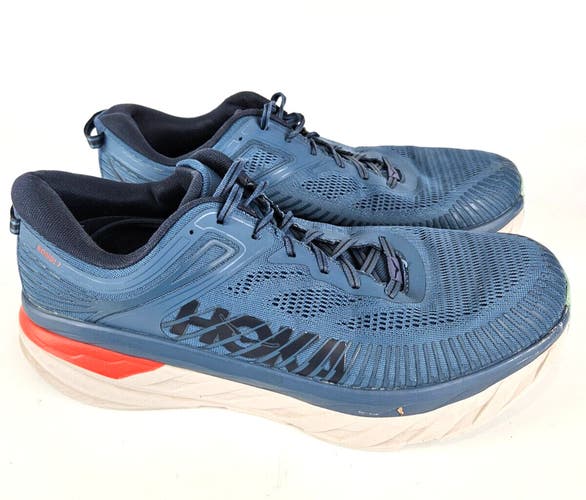 Hoka One One Mens Bondi 7 1110518 RTOS Blue Running Shoes Sneakers Size 14