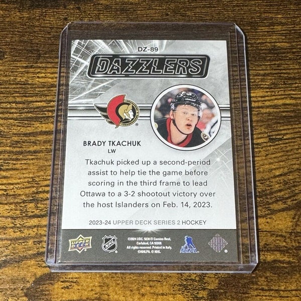 Brady Tkachuk Ottawa Senators 23-24 NHL Upper Deck Green Dazzlers Card #DZ-89
