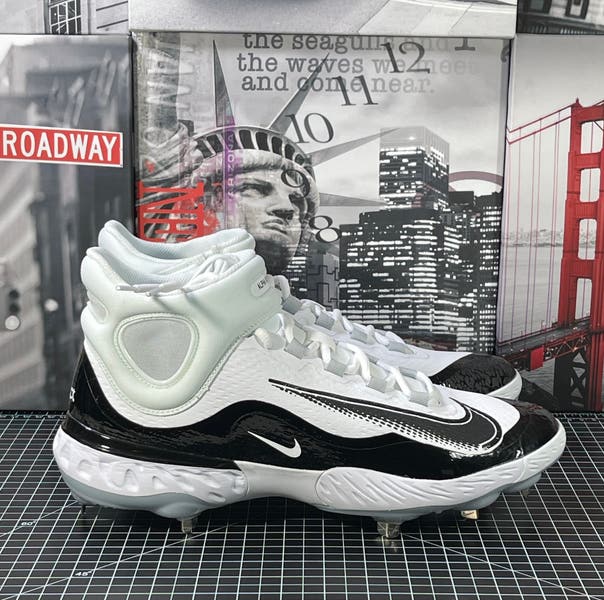 Nike Alpha Huarache Elite 4 Mid Baseball Cleats White Mens  display picture 3