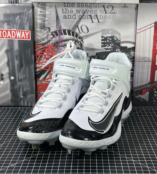 Nike Alpha Huarache Elite 4 Mid Baseball Cleats White Mens
