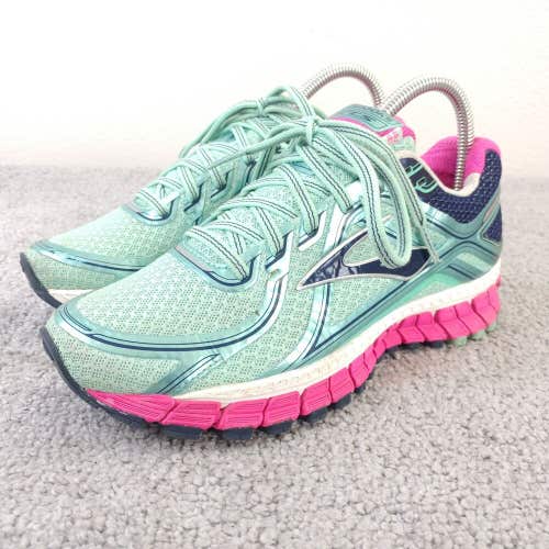 Brooks Adrenaline GTS 16 Womens 6.5 Running Shoes Mint Green Pink Trainers