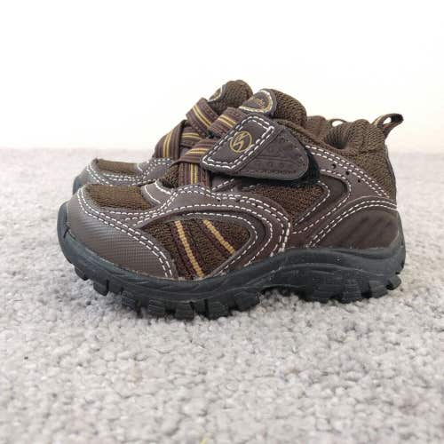 Stride Rite Clayton Boys Baby Shoes Size 4.5C Toddler Brown Sneakers Low Top